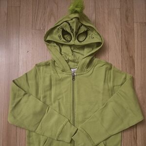 New Hanna Andersson Dr. Suess Grinch Zip-Up Hooded Sweatshirt - Size 130 / 8 Kid